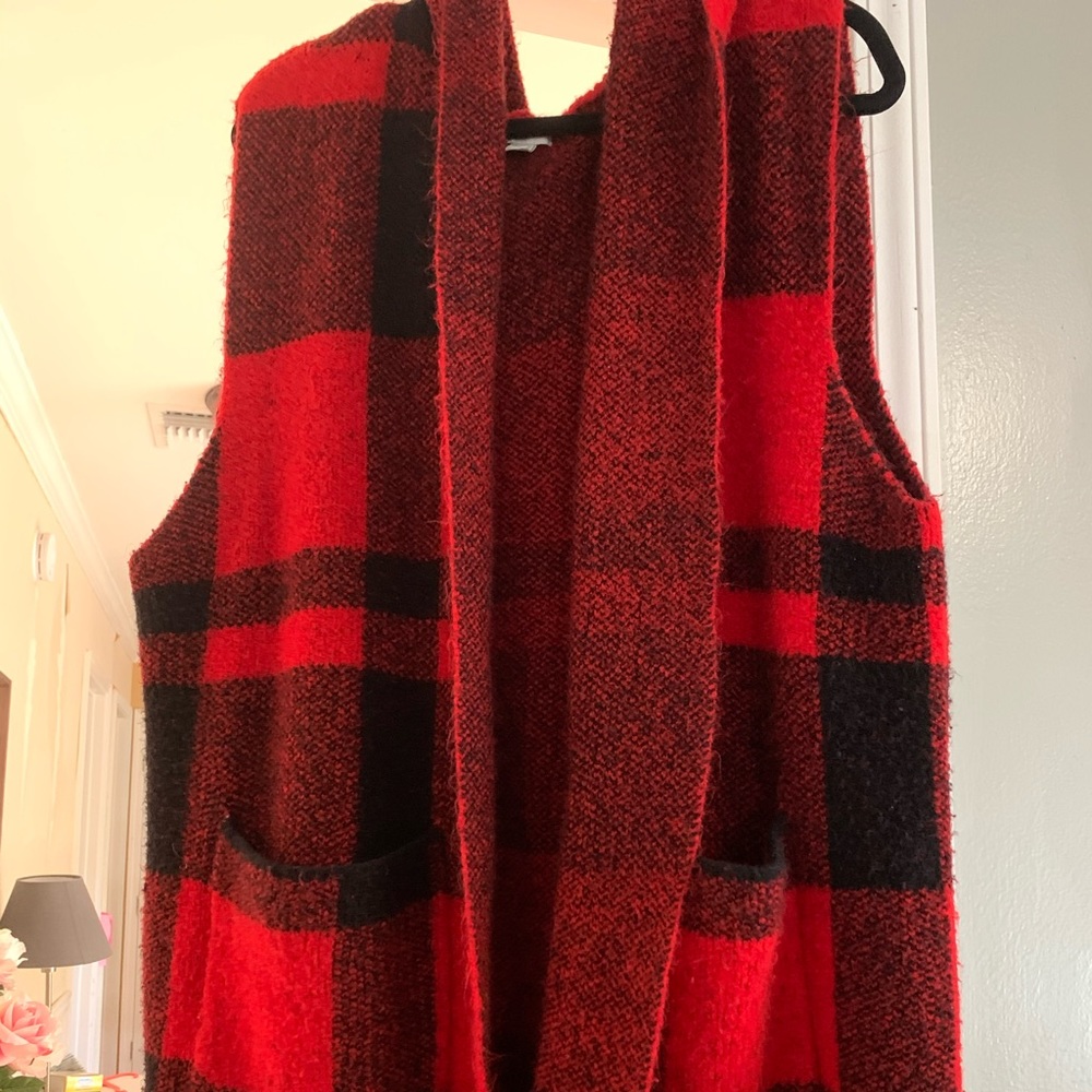 Buffalo plaid vest